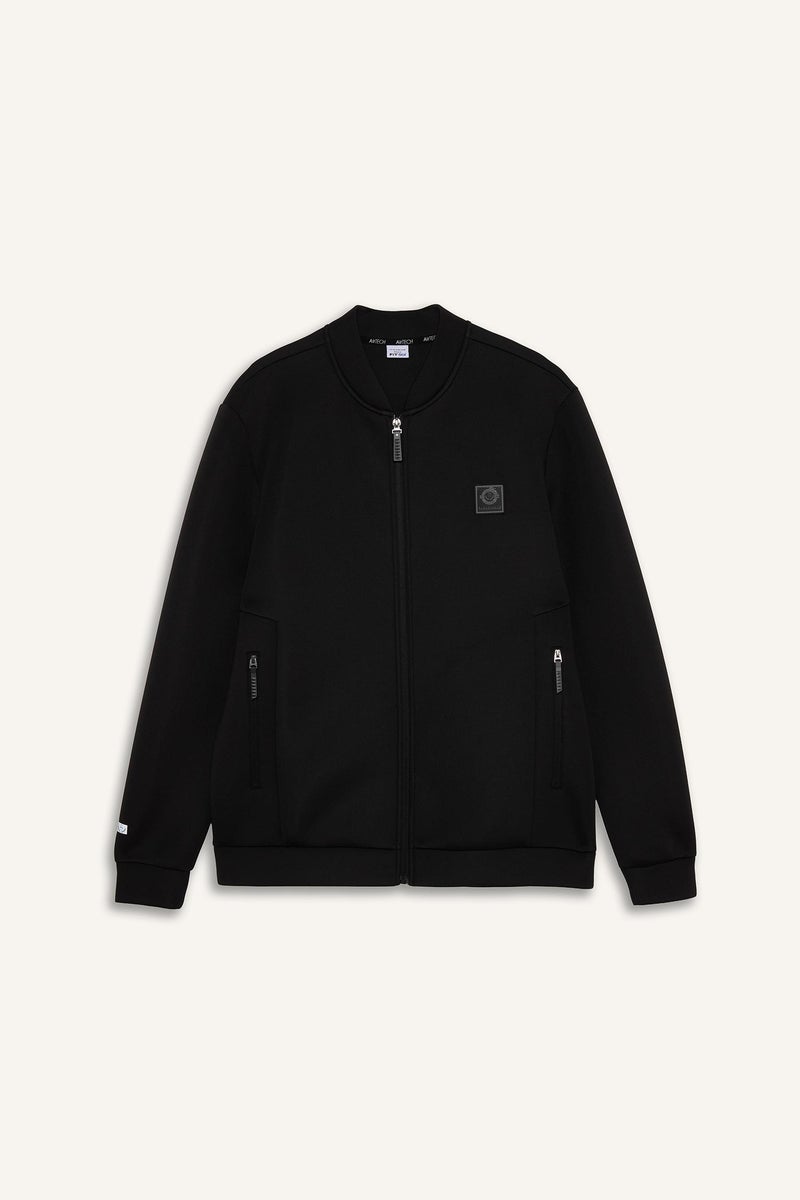 DeFacto Black Man Slim Fit College Collar Bomber Jacket Casual - Image 5